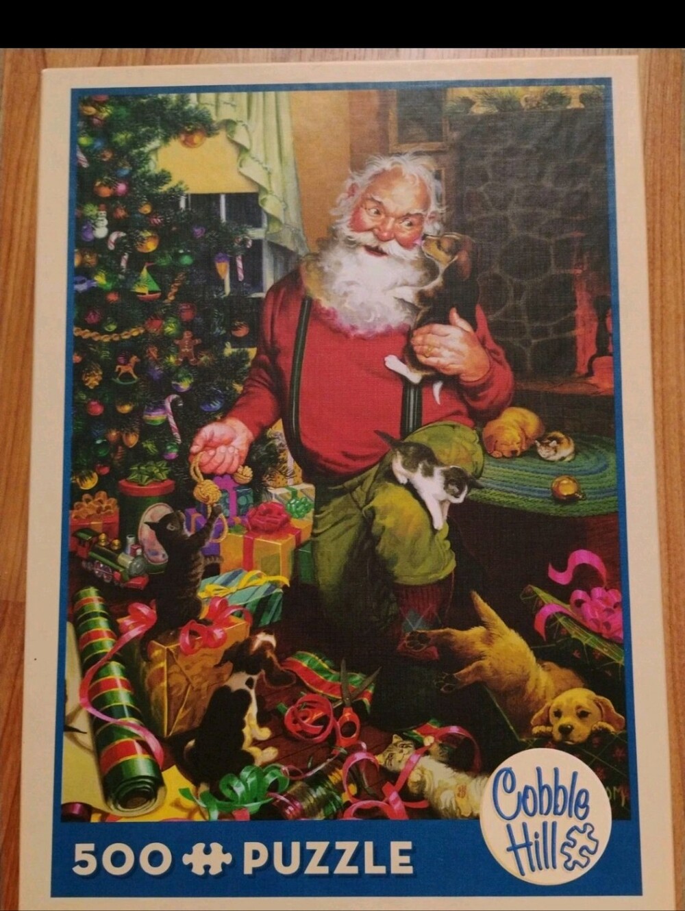 Cobble Hill Santa With Cats And Dogs 500 Piece Puzzle No 2 Puzzle Pieces Alike